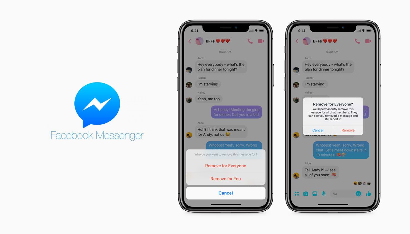 Facebook Messenger වල Unsend පහසුකම iOS වලට නිකුත් කරයි