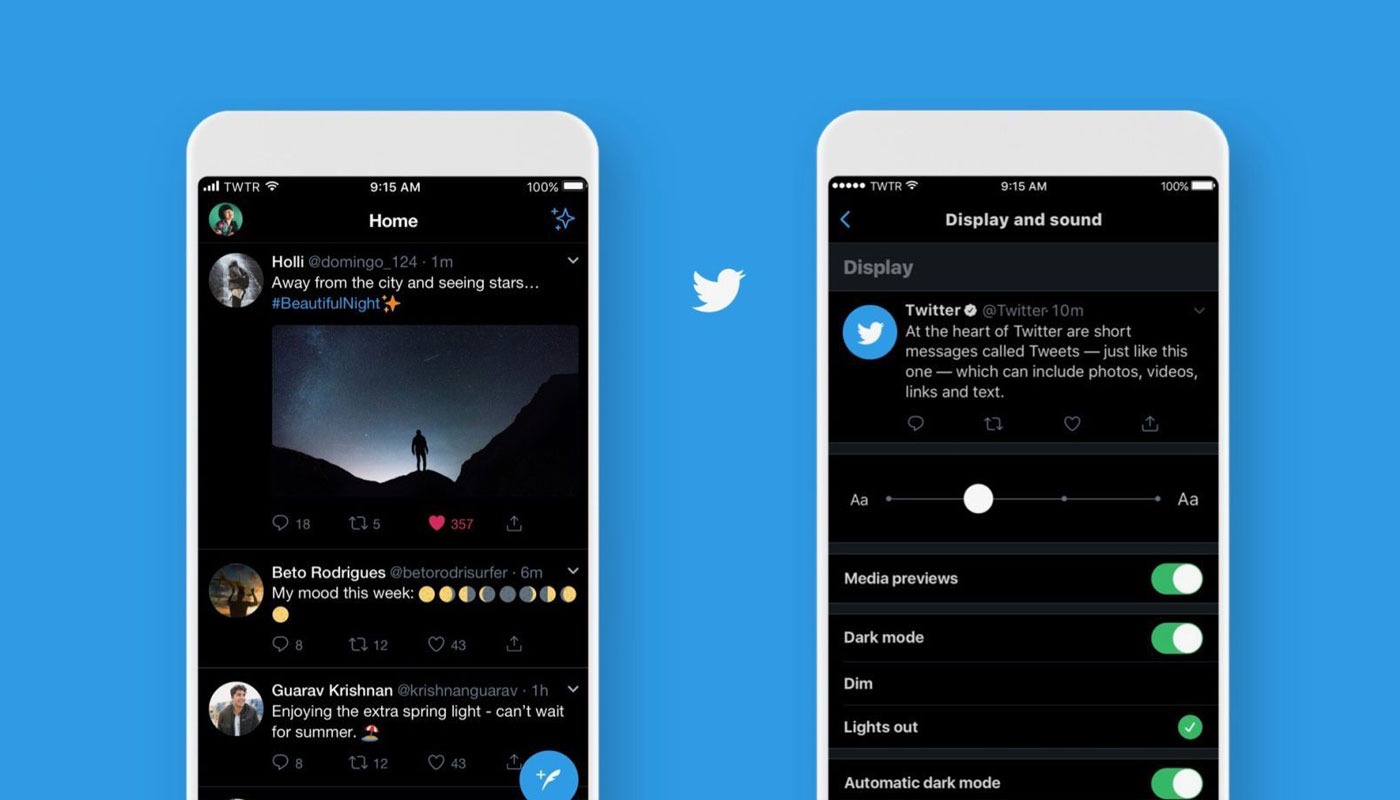 Twitter Mobile වලට true black night mode එකක් එකතු කිරීමට Twitter සමාගම කටයුතු කරයි