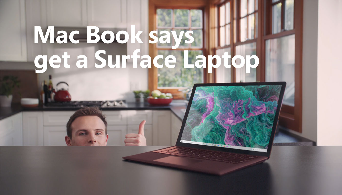 Microsoft Surface Laptop 2 පරිගණකයක් මිලදීගන්නා ලෙස Mac Book ඉල්ලා සිටියි