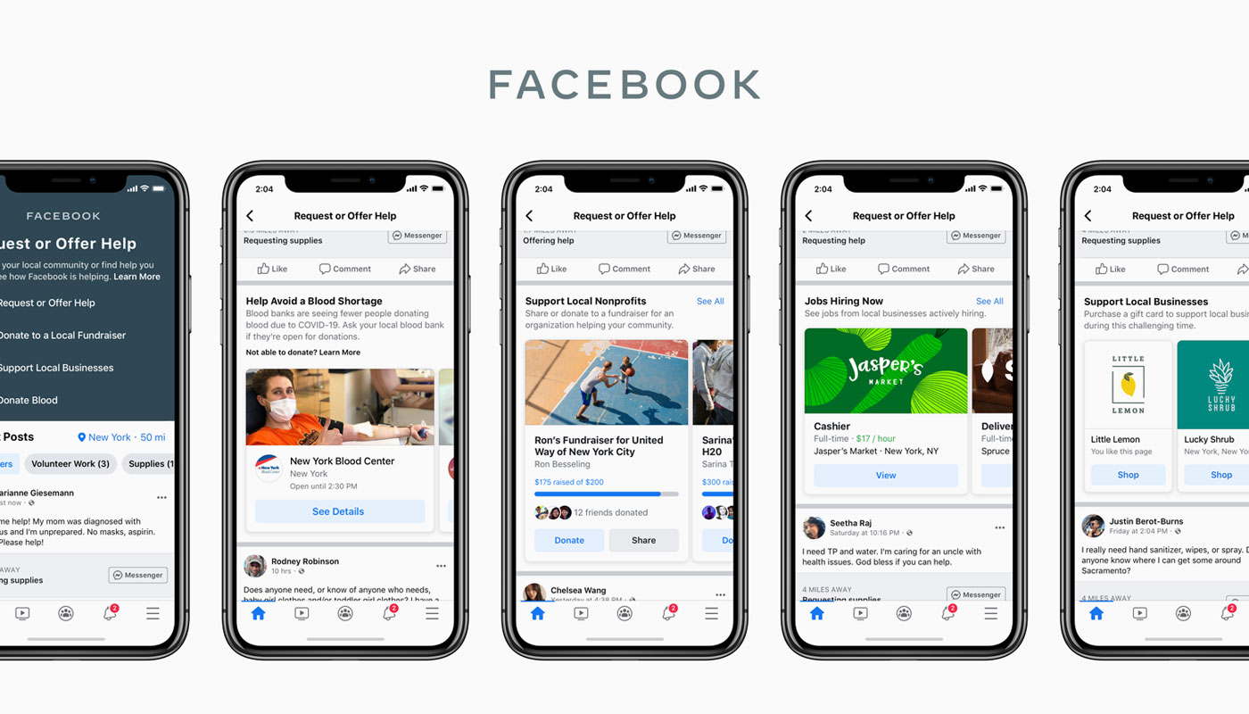 COVID-19 වෙනුවෙන් Facebook සමාගම විසින් ඔවුන්ගේ Community Help hub එකට gift cards, jobs සහ donation වැනි අංග එකතු කරයි