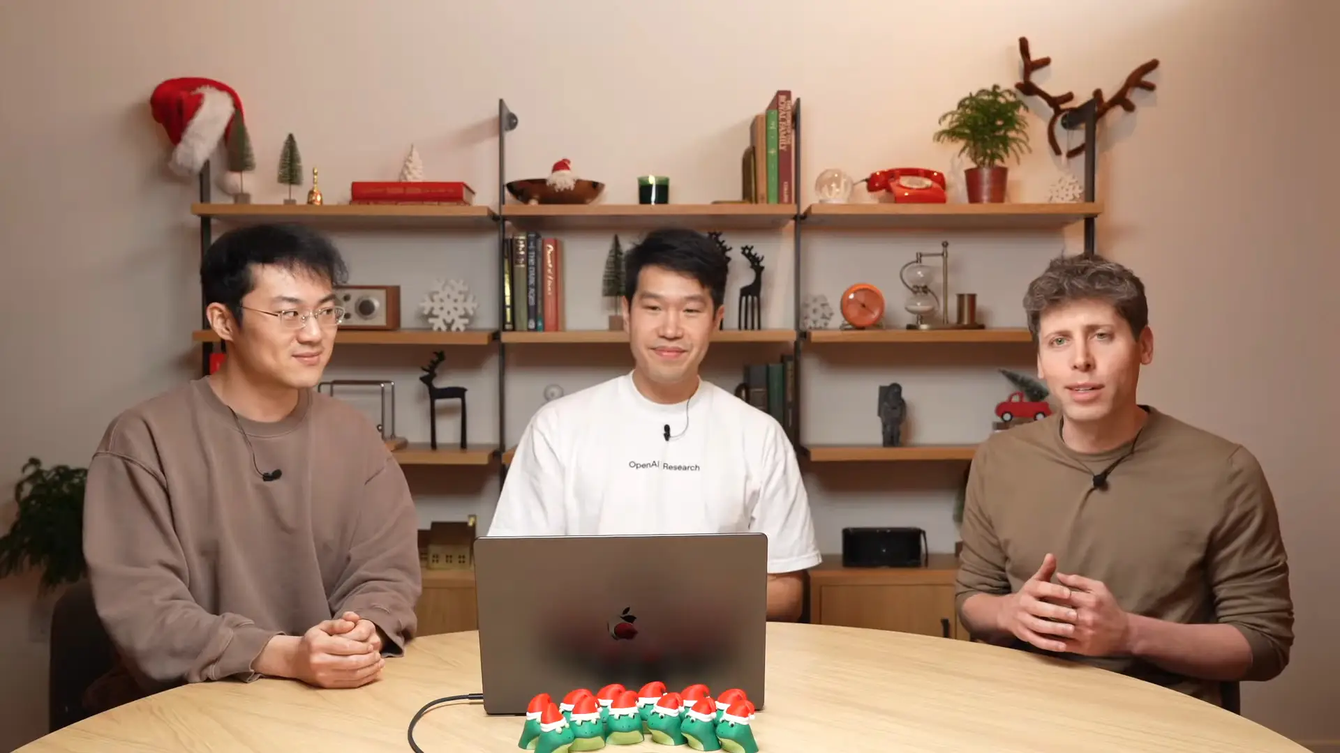 OpenAI CEO Sam Altman, Research Scientist Mark Chen, and Research Scientist Hongyu Ren present the O3 models, urging safety testing and alignment.