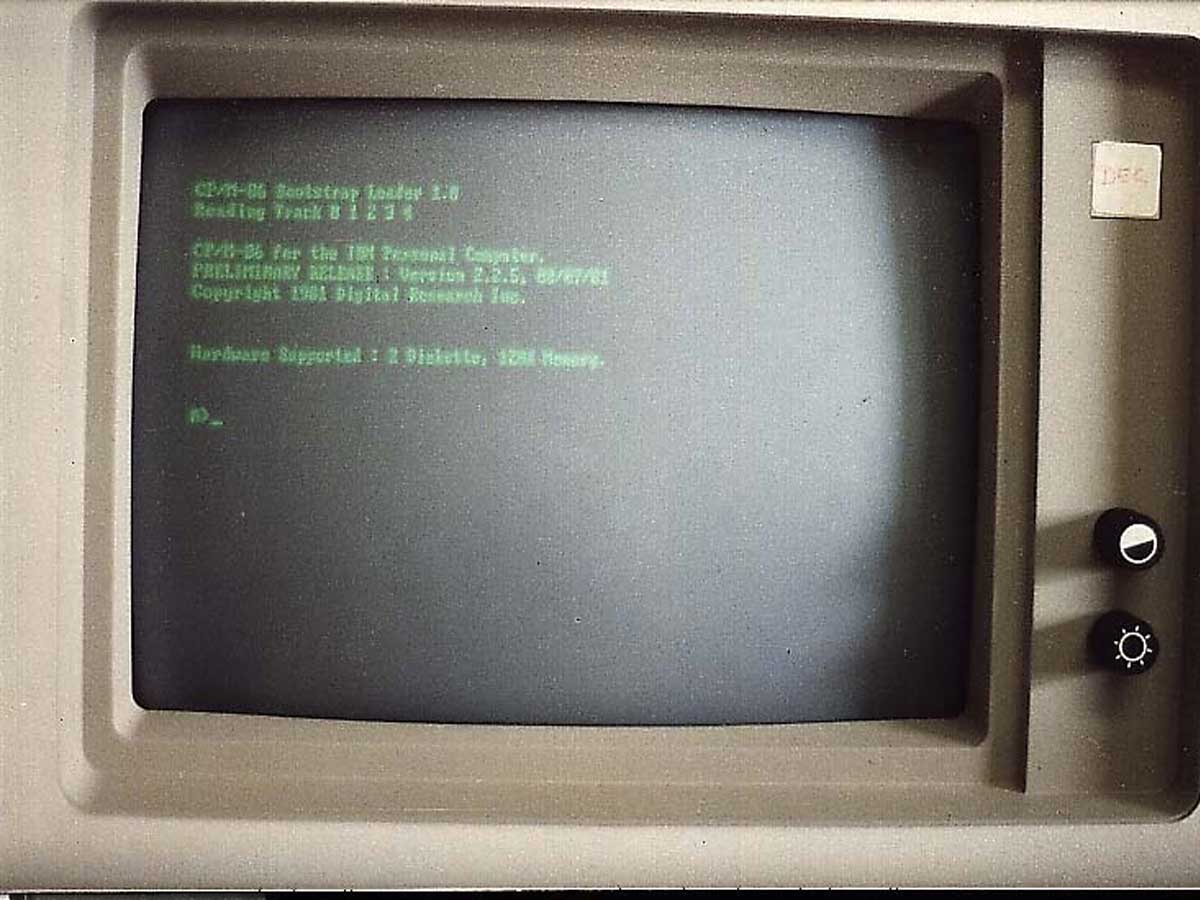 CP/M-86 boot-up on the original IBM PC, Preliminary Release 2.2.5 