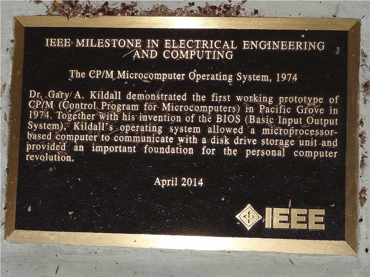 Commemorative plaque honoring Gary Kildall 