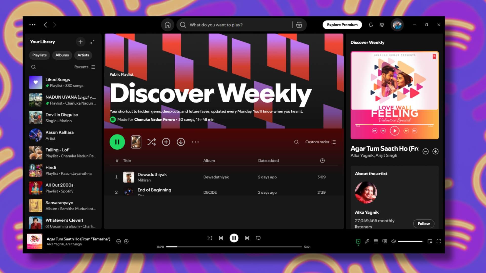 Discover Weekly playlist