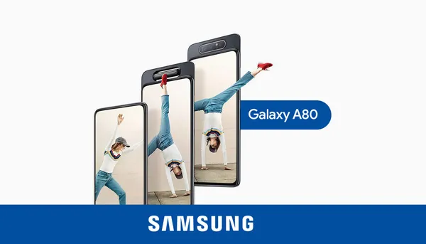 Galaxy A80 ස්මාට්ෆෝන් එක කැරකෙන කැමරාවක් සහිතව එළිදැක්වීමට Samsung සමාගම කටයුුතු කරයි