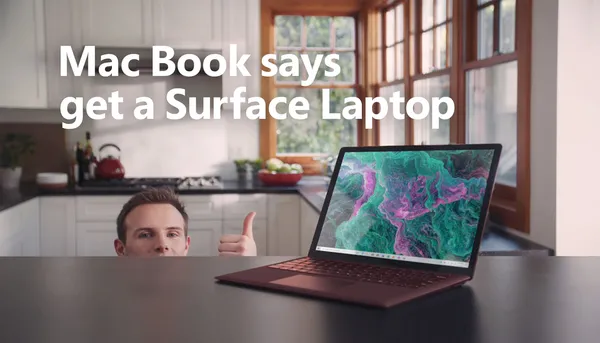 Microsoft Surface Laptop 2 පරිගණකයක් මිලදීගන්නා ලෙස Mac Book ඉල්ලා සිටියි