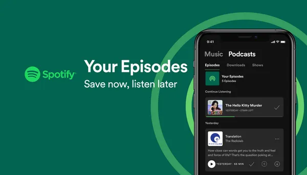 Spotify භාවිතයෙන් Podcast අසන්නන් හට Your Episodes නම් නව අංගයක් එක් කිරීමට කටයුතු කරයි